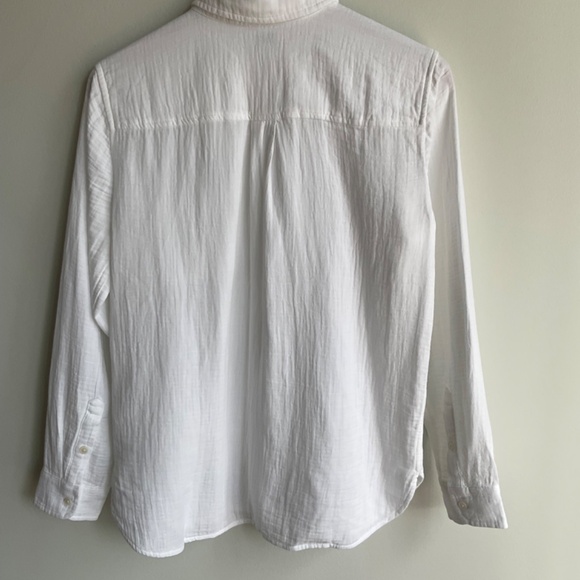NWT J.Crew Factory White Petite gauze button-up shirt SZ M - Picture 4 of 7